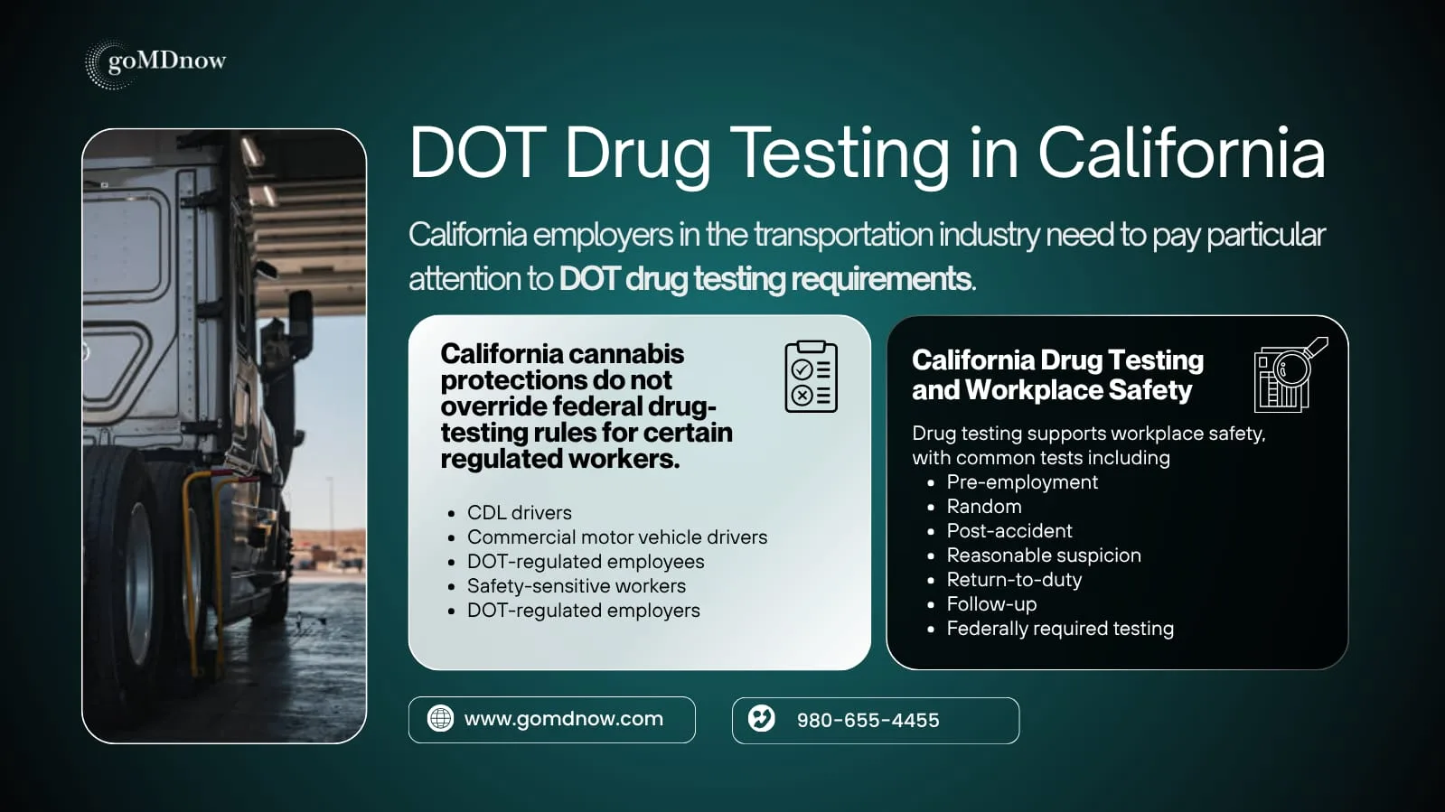 DOT Drug Testing in California - Federal Requirements Override State Cannabis Protections for CDL Drivers