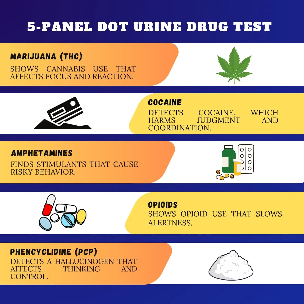 5-Panel DOT Urine Test Screens For
