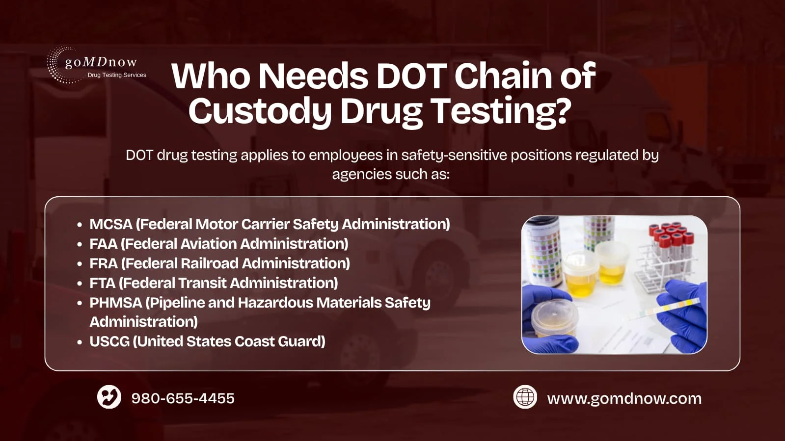 Who Needs DOT Chain of Custody Drug Testing?