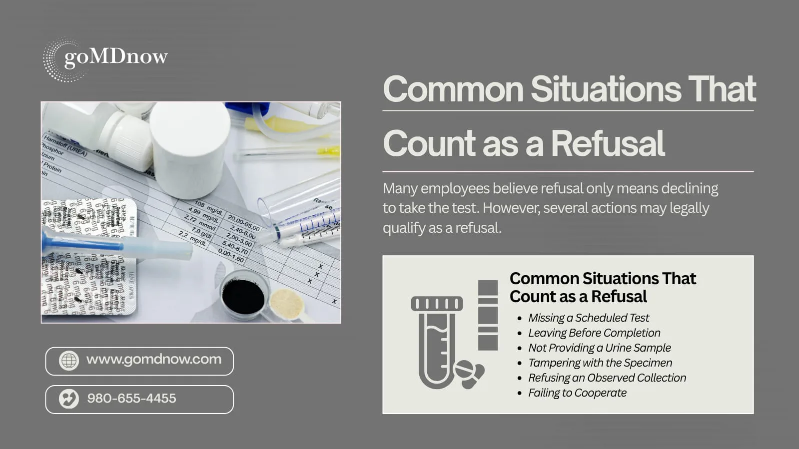 Actions that constitute refusal of a DOT drug test