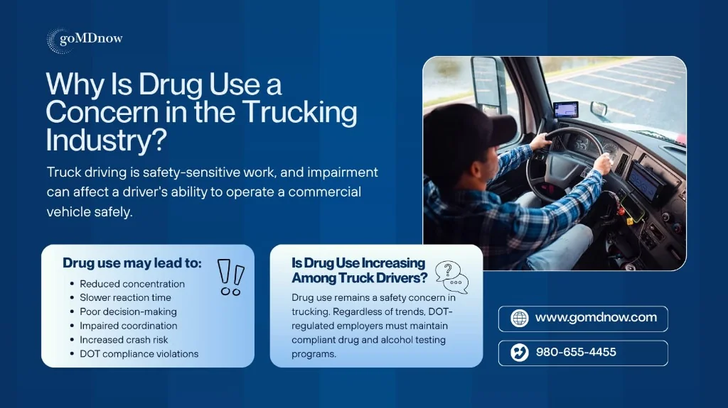 DOT Drug Testing for Truck Drivers — Why Drug Use Is a Safety Concern