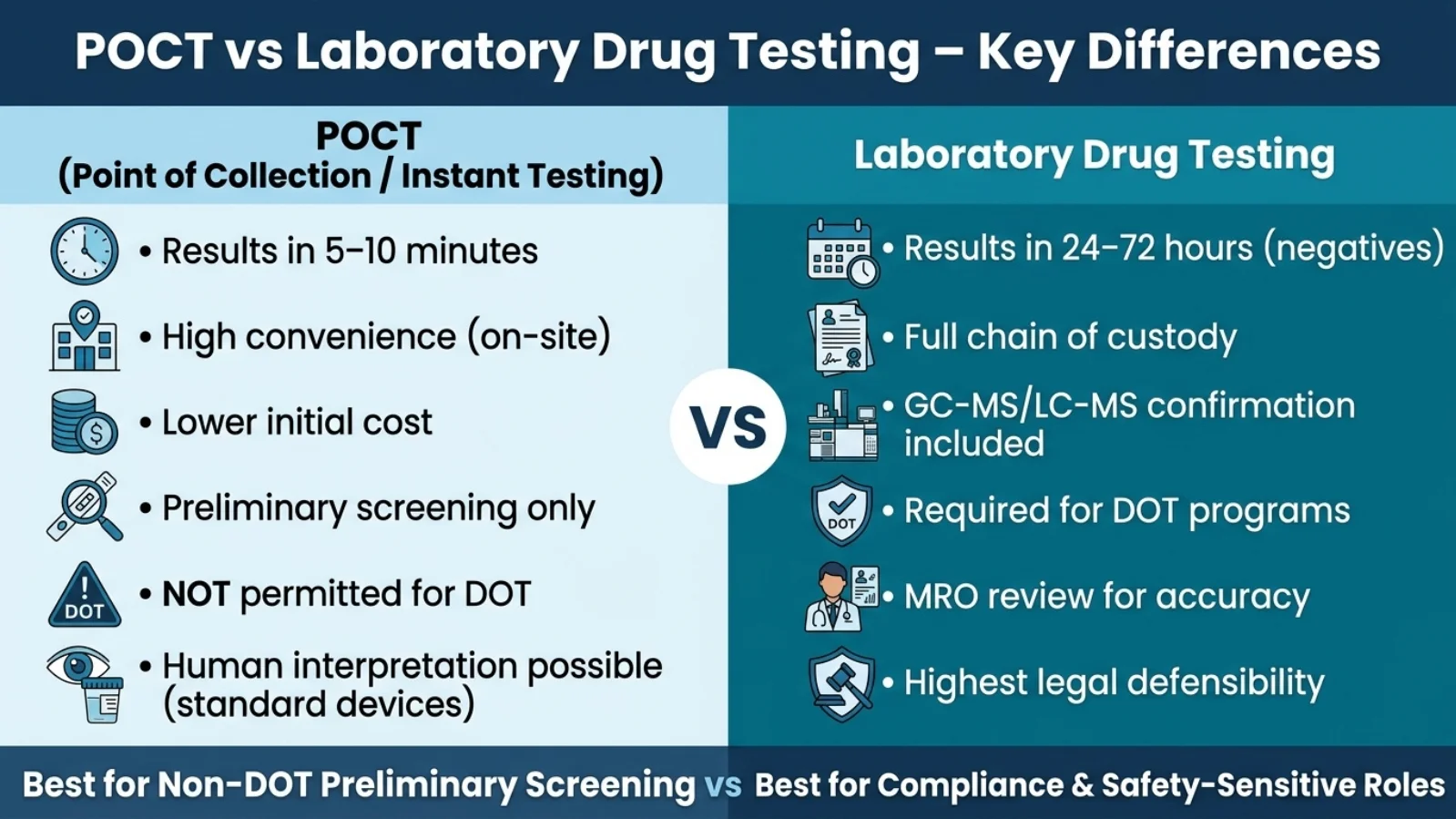 POCT vs Laboratory Drug Testing Comparison