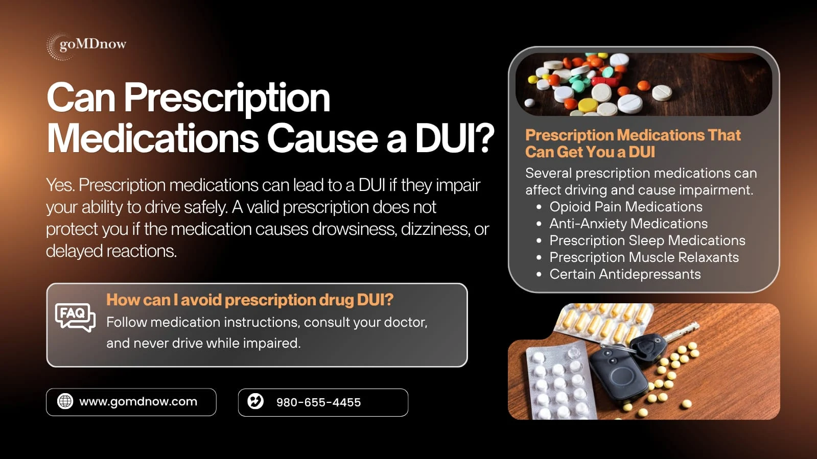 Prescription medications that may impair driving and cause a DUI