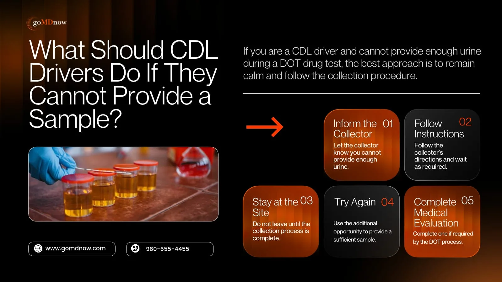 What Should CDL Drivers Do If They Cannot Provide a Urine Sample During DOT Testing