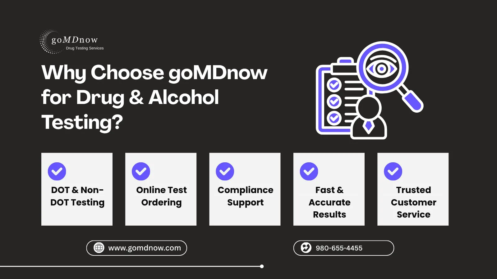 Reasons employers choose goMDnow for workplace testing