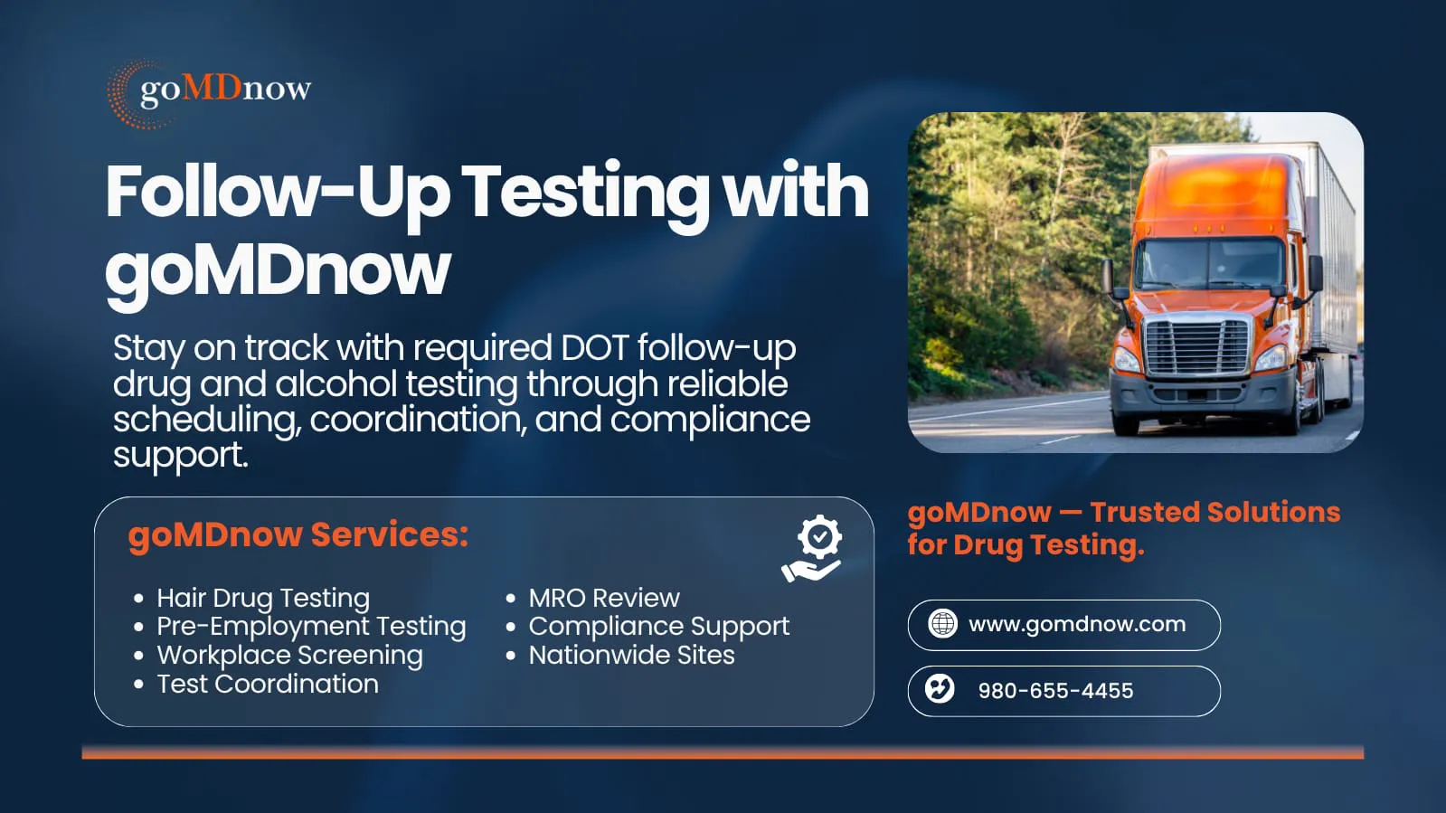 DOT Follow-Up Testing Program RTD Step 6 – FMCSA Compliant Follow-Up Drug and Alcohol Testing Schedule