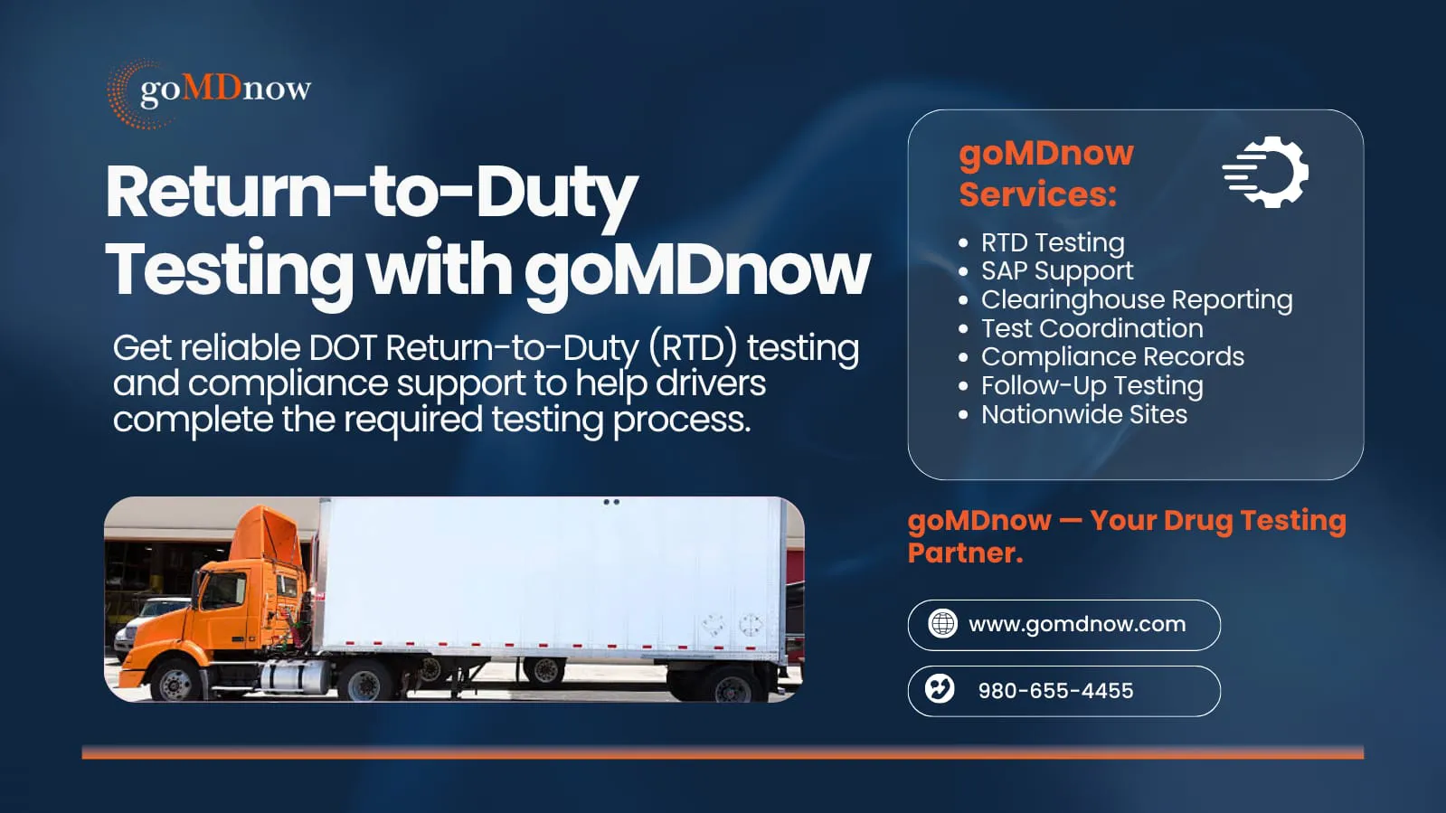 Return-to-Duty RTD Step 5 Drug Test – DOT FMCSA Clearinghouse Compliance Testing for CDL Drivers