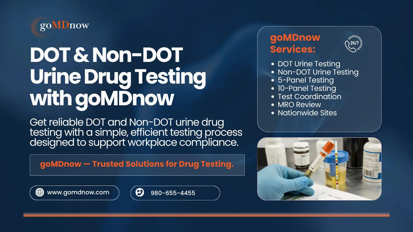 DOT and Non-DOT Urine Drug Testing Services – SAMHSA Certified Lab Testing with MRO Review Nationwide